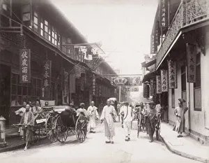 Street scene, Chinese quarter, Shanghai, China