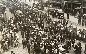 Street scene with crowds in New Jersey, USA