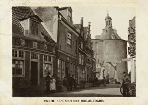 Images Dated 19th May 2017: Street scene with Drommedaris, Enkhuizen, Netherlands