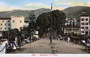 Funchal Prints: Street scene, entrance to Funchal, Madeira