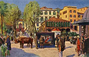 Street scene, entrance to Funchal, Madeira
