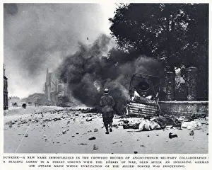 Evacuation Prints: Street scene during the evacuation of Dunkirk, WW2