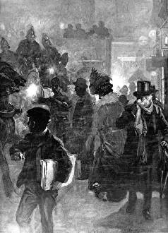 Street Scene in Foggy London, 1908