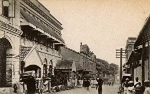 Rickshaws Prints: Street scene, Fort district, Colombo, Ceylon (Sri Lanka)