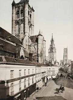 Photochrome Prints: Street scene, Ghent, Belgium