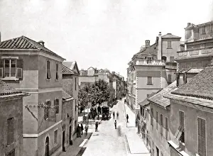 New Images May Prints: Street scene, Gibraltar, circa 1880s. Date: circa 1880s
