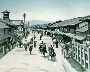 Wires Prints: Street scene in Gion-Machi, Kyoto, Japan