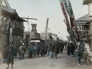 Colourised Prints: Street scene - Japan