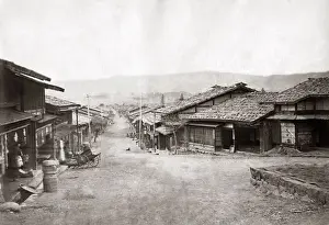 Street scene, Japan, circa 1870s. Date: circa 1870s