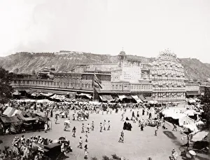 Jaipur Prints: Street scene in Jeypore, Jaipur, India