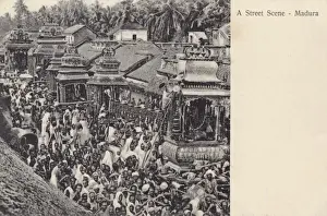 Hindus Prints: Street scene - Madura, India