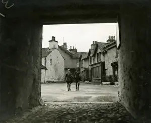 Street scene in the market town of Hawkshead, Cumbria