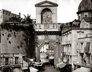 Sommer Prints: Street scene, Naples, italy circa 1880, (Giogio Sommer)