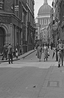 Street scene near St Pauls Cathedral, London