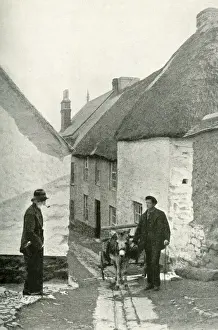 Today Prints: Street scene at Newlyn, near Penzance, Cornwall, England
