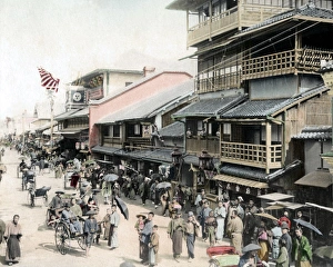 Rickshaw Collection: Street scene, Osaka, Japan