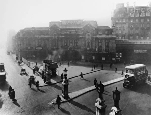 Street scene outside Victoria Station, London