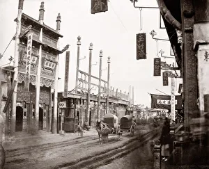 Street scene in Peking, Beijing, China, c. 1860 s
