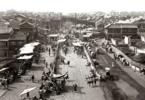 Beijing Prints: Street scene, Peking, (Beijing) China, circa 1890