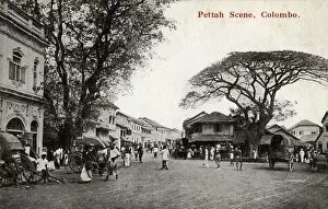Rickshaw Collection: Street scene, Pettah, Colombo, Ceylon (Sri Lanka)