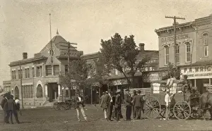 Merchants Prints: Street scene, Pilot Point, Texas, USA