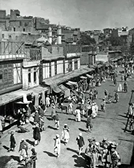 Peshawar Prints: Street scene, possibly in Peshawar (now Pakistan)