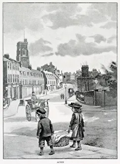 Suburb Prints: A street scene in the quiet suburb of Acton