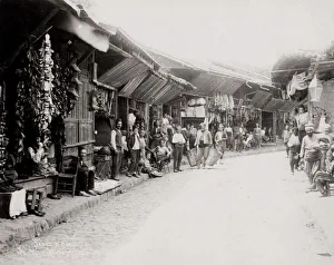 street scene, row of shops, footwear, shoes, Turkey