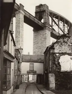 Viaducts Prints: Street scene with Royal Albert Bridge, Saltash, Cornwall