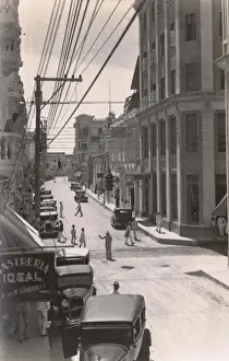 Colombian Prints: Street scene, Santa Marta, Colombia, Central America