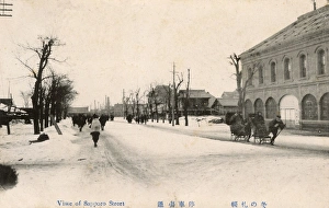 Images Dated 22nd October 2015: Street scene in Sapporo, Japan - Winter