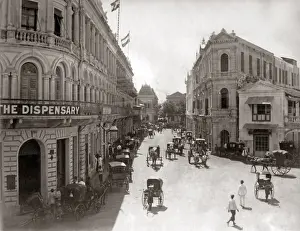 Singapore Prints: Street scene, Singapore, circa 1890