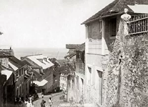Street scene, St Pierre Martinique, West Indies, circa 1900