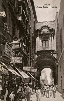 Images Dated 21st November 2018: Street scene and Strada Theatre, Valletta, Malta