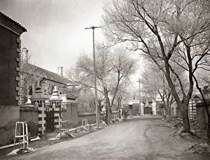 Street in Tienstin (Tianjin) China, circa 1880s