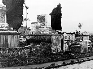 Tombs Collection: Street of Tombs, Pompeii, Italy, Victorian period
