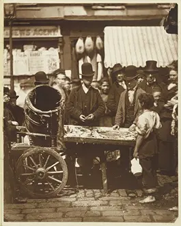 Newsagent Prints: Street Trade / Fish 1877
