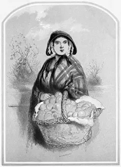 Sells Prints: Street trade: London orange seller