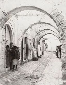 Vault Collection: Street in Tunis with arches, architecture, Tunisia