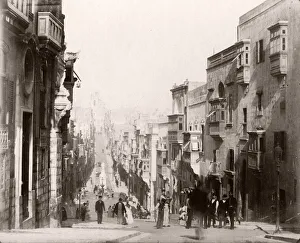 Street in Valletta, Malta, c. 1890 s