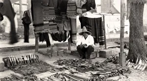 Street vendor of knives and tools, Mexico