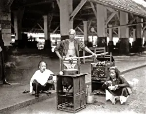 Street vendor, Saigon, Indo-China, Vietnam, circa 1890
