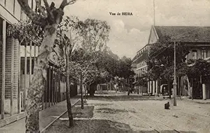 Tramlines Prints: Street view, Beira, Mozambique, East Africa