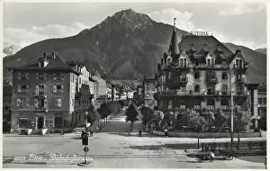 Valais Prints: Street view in Brigue (Brig), Switzerland