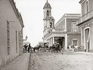 Cuba Prints: Street view, Cienfuegos, Cuba, circa 1900