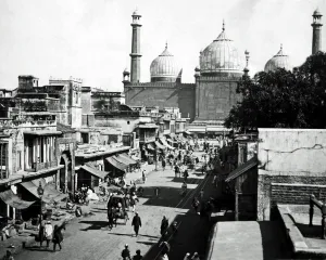 Masjid Prints: Street view and Jama Masjid, Delhi, India