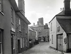 Crenellated Prints: Street view in the village of Stoke Fleming, South Devon Date: 1961