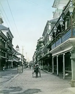 Yoshiwara Prints: Street in Yoshiwara, Tokyo, Japan