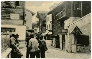 Zermatt Prints: Street in Zermatt, Switzerland - A shoemakers Shop