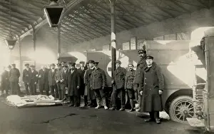Stretcher bearers waiting for ambulance train arrival